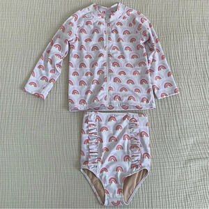 Kortni Jeane Girl Pink Rainbow Swim Set